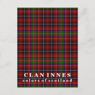 Cartão Postal Cores da Escócia Clan Innes Tartan