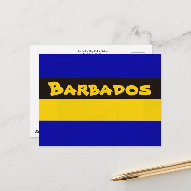 Cartão Postal Cores da Faixa de Barbados (Frente/Verso In Situ)