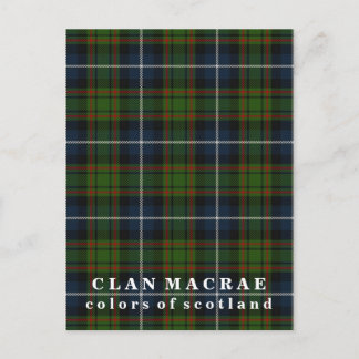 Cartão Postal Cores da Scotland Clan MacRae Tartan