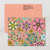 Cores de Flores Retro da Temporada de Primavera Pa