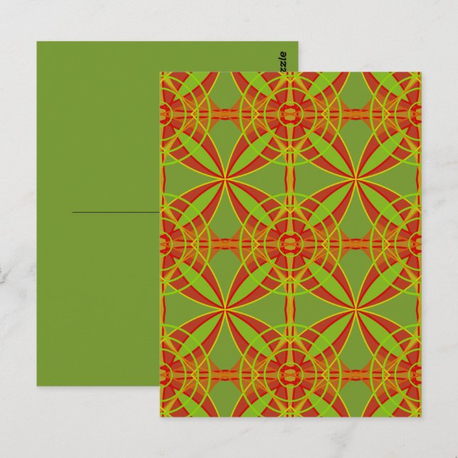Cartão Postal Cores de Outono Abstrato Design Geométrico (Frente/Verso)
