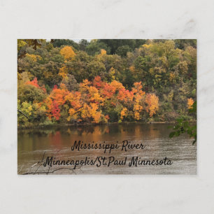 Cartão Postal Cores de Outono Rio Mississippi Minneapolis
