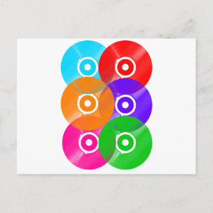 Cartão Postal Cores de registro de vinilo