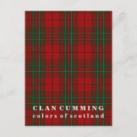 Cores de Scotland Clan Cumming Tartan