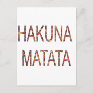 Cartão Postal Cores de Vintage Africano Hakuna Matata.jpg