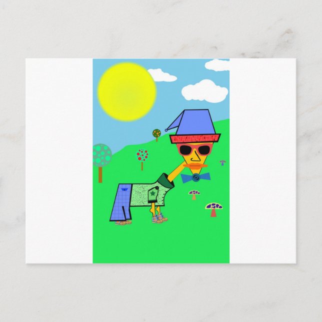 Cartão Postal Cores Design azuis - Adicione seu próprio texto (Frente)