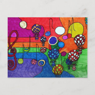 Cartão Postal Cores do Cartão-Postal de Música