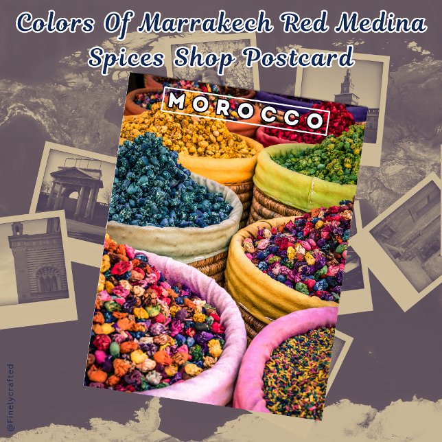 Cartão Postal Cores Do Compro Marraquexe Red Medina Spices (Criador carregado)