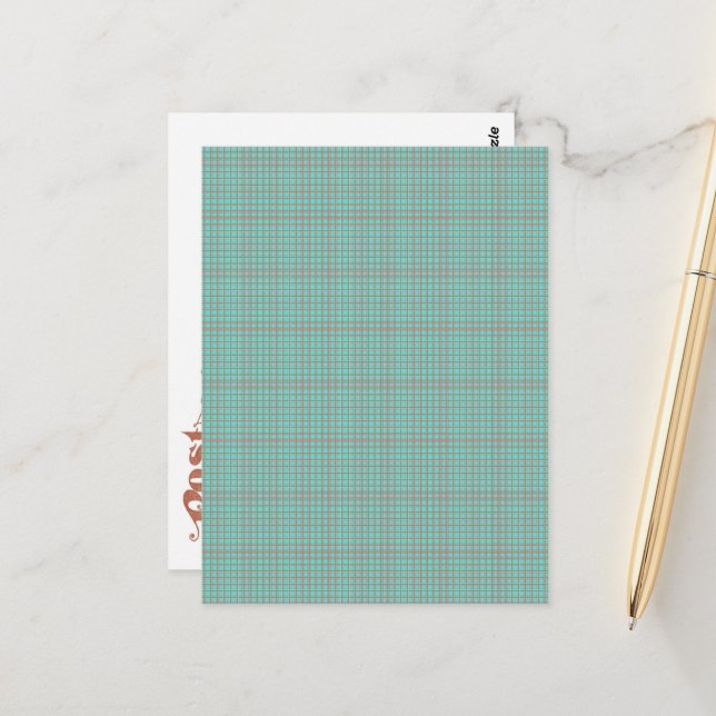 Cartão Postal Cores do dia de primavera do padrão de Xadrez (Frente/Verso In Situ)