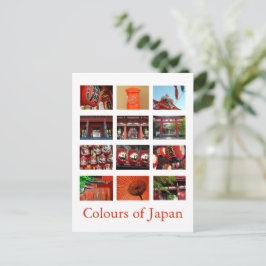 Cartão Postal Cores do Japão (vermelho/vermelhão)