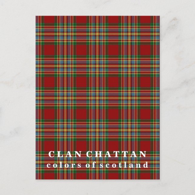 Cartão Postal Cores do Scotland Clan Chattan Tartan (Frente)
