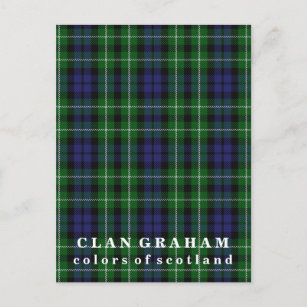 Cartão Postal Cores do Scotland Clan Graham Tartan