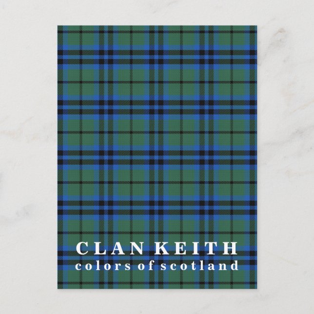 Cartão Postal Cores do Scotland Clan Keith Tartan (Frente)