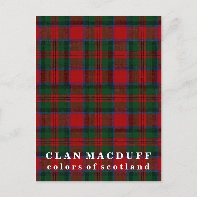 Cartão Postal Cores do Scotland Clan MacDuff Tartan (Frente)