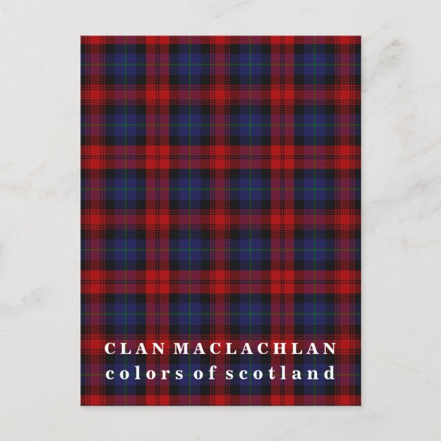 Cartão Postal Cores do Scotland Clan MacLachlan Tartan (Frente)
