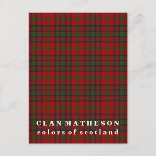 Cartão Postal Cores do Scotland Clan Matheson Tartan