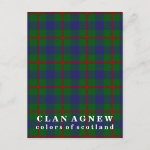 Cartão Postal Cores do Tartan do Clã Agnew da Escócia