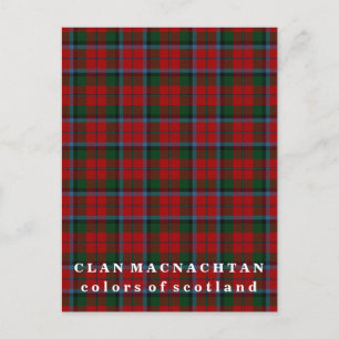 Cartão Postal Cores do Tartan do Clã MacNachtan da Escócia