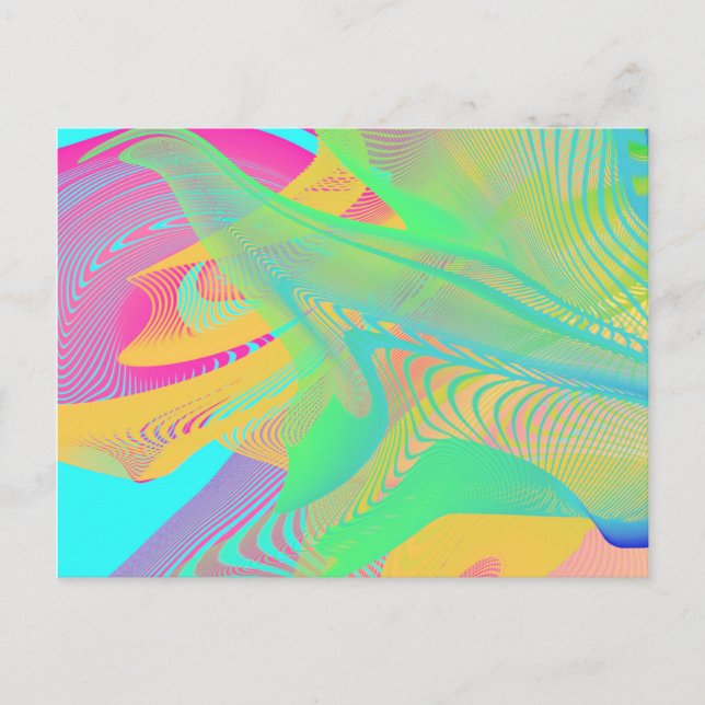 Cartão Postal CORES FLUO - Arte Fractal - (Frente)