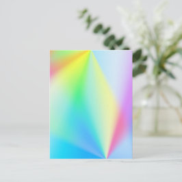 Cartão Postal Cores modernas iridescentes pastel de arco-íris