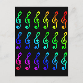 Cartão Postal Cores Musicais De Cores De Árvores Coloridas