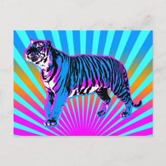 Cartão Postal Corey Tiger 80s Retro Tiger Sol Nascente