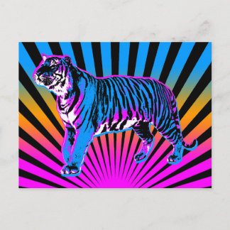 Cartão Postal Corey Tiger 80s Retro Tiger Sol Nascente