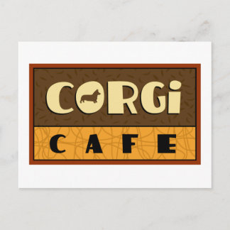 Cartão Postal Corgi Cafe