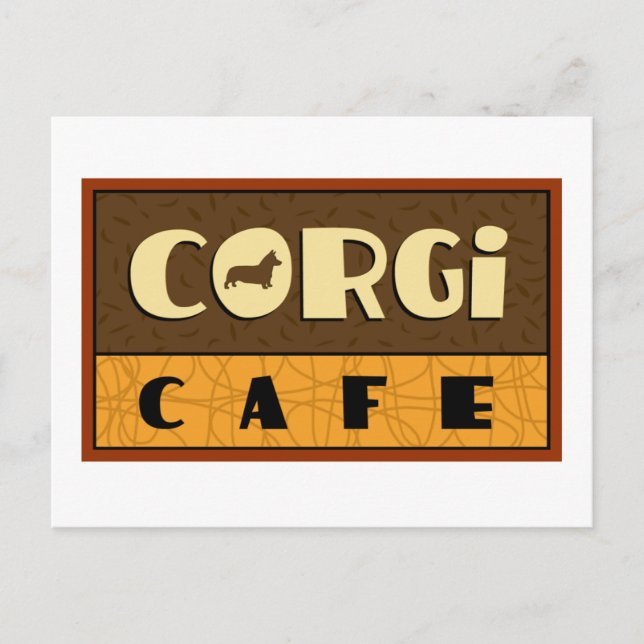 Cartão Postal Corgi Cafe (Frente)