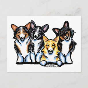 Cartão Postal Corgi Clan