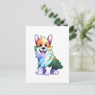 Cartão Postal Corgi de laranja-branca para um humor positivo