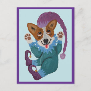 Cartão Postal Corgi elfo