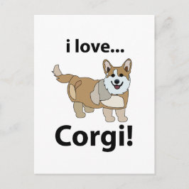 Cartão Postal Corgi I Love Corgi