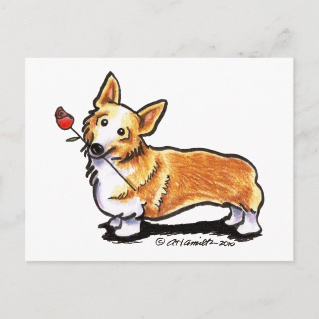 Cartão Postal Corgi Sweetheart (Frente)