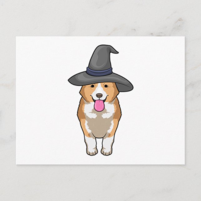 Cartão Postal Corgi Witch (Frente)