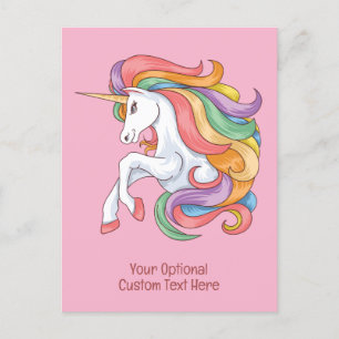 Cartão Postal Coringa Unicórnio de Cor de Texto Personalizada