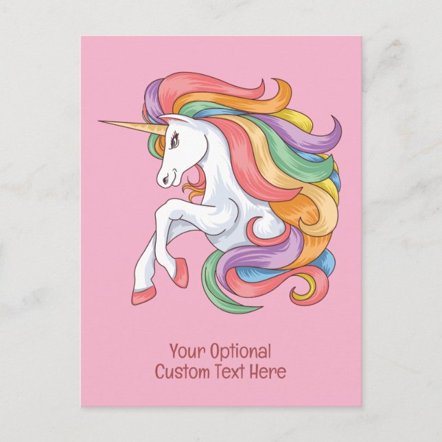 Cartão Postal Coringa Unicórnio de Cor de Texto Personalizada (Frente)