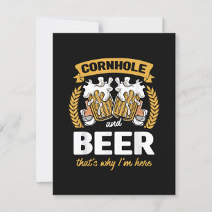 Cartão Postal Cornhole e Beer É por isso que estou aqui