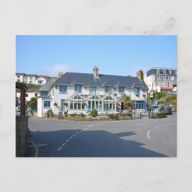 Cartão Postal Cornualha, Rua Mawes Pub (Frente)