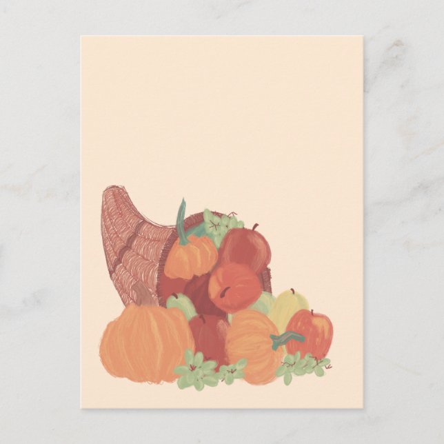 Cartão Postal Cornucópia de Outono (Frente)
