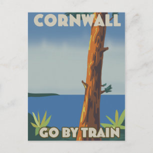 Cartão Postal Cornwall de trem