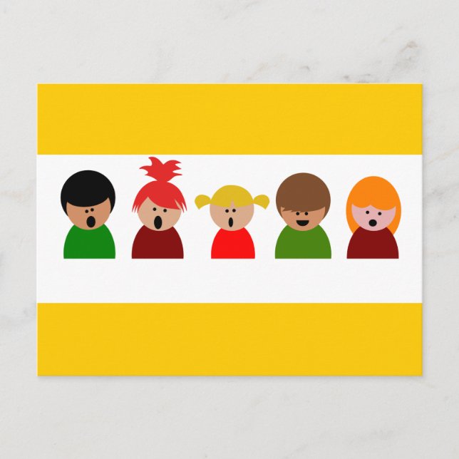 Cartão Postal coro-310673  coral crianças cantando música feliz  (Frente)