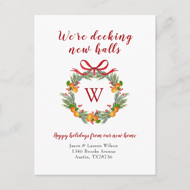 Cartão Postal Coroa de Citrinos com Anúncio de Mudança para o Fe (Frente)