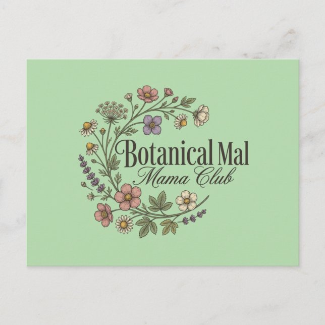 Cartão Postal Coroa de Flores Silvestres Estéticas (Frente)