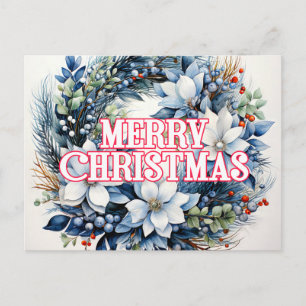 Cartão Postal Coroa de Natal Felizes Festas