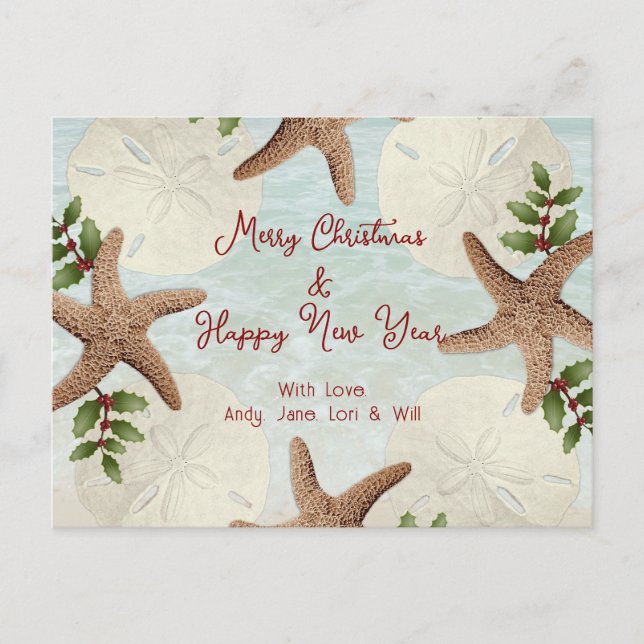 Cartão Postal Coroa de Praia Dólares de Areia Postcard de Natal (Frente)