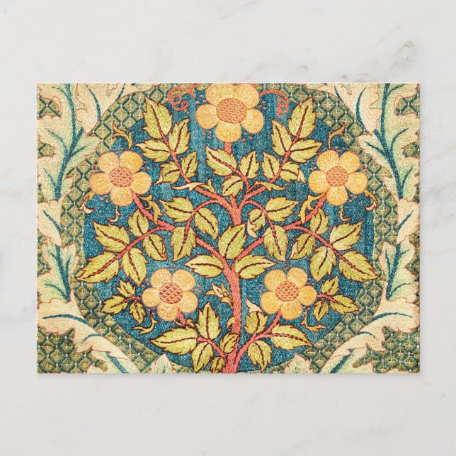 Cartão Postal Coroa de Rosas De William Morris (Frente)