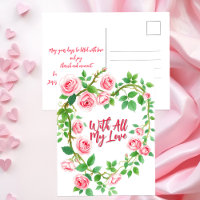 Coroa de Rosas Rosa Elegantes com Mensagem Românti
