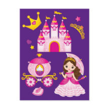 Coroa de Tiara do Castelo da Princesa Meninas Roxo