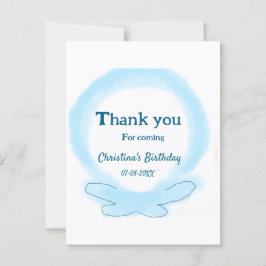 Cartão Postal Coroa floral azul em aquarela obrigado por vir